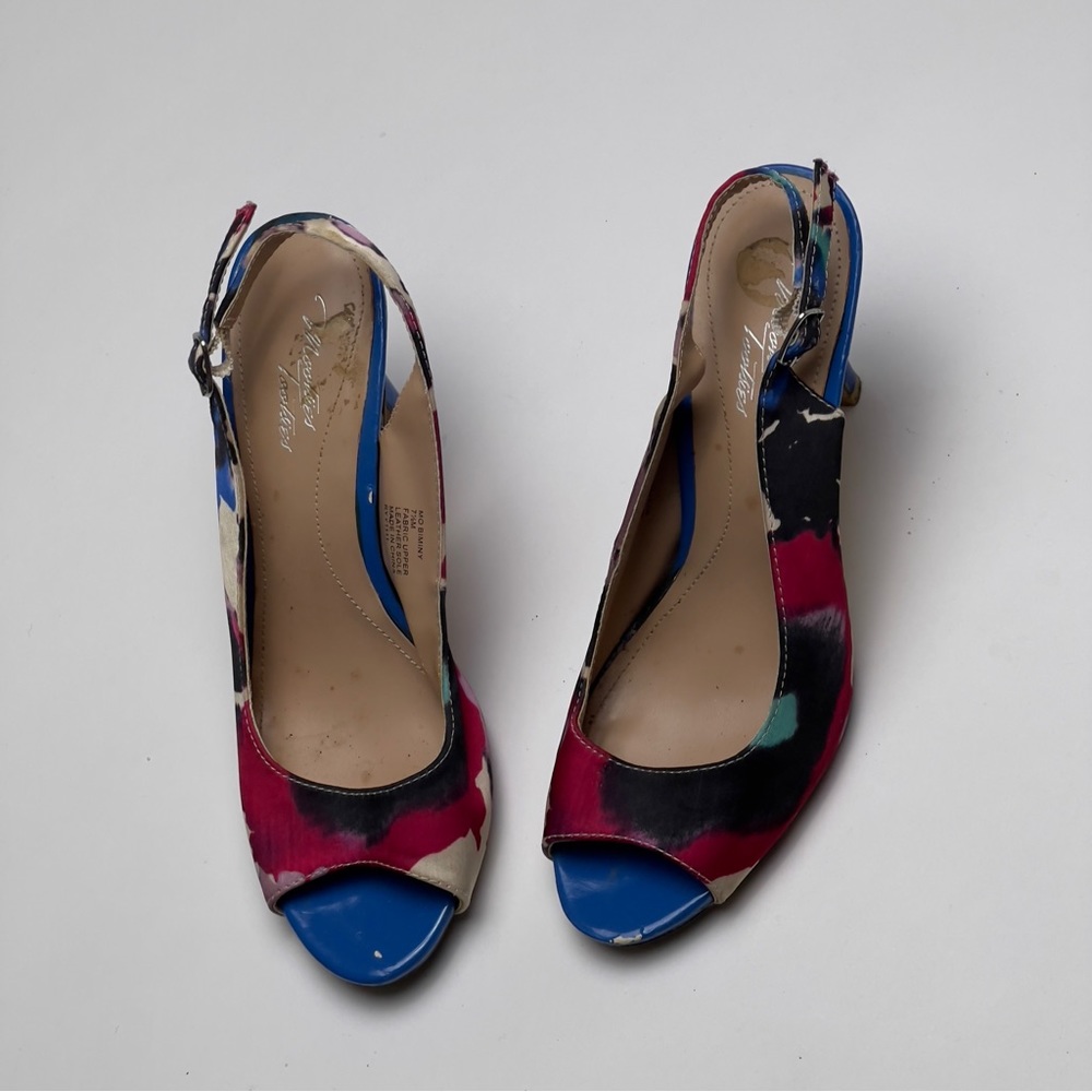 Multicolor Open Toe Heels 7.5 - Picture 2 of 5